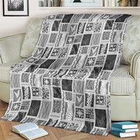 Vintage Aloha Block Quilt Blanket Black Inspired Lei Motifs LT9 - Polynesian Pride