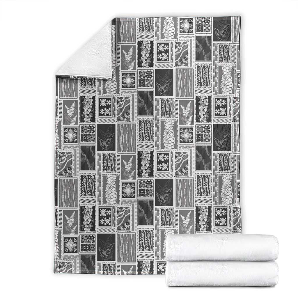 Vintage Aloha Block Quilt Blanket Black Inspired Lei Motifs LT9 - Polynesian Pride