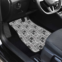 Vintage Aloha Block Quilt Car Mats Black Inspired Lei Motifs - Polynesian Pride
