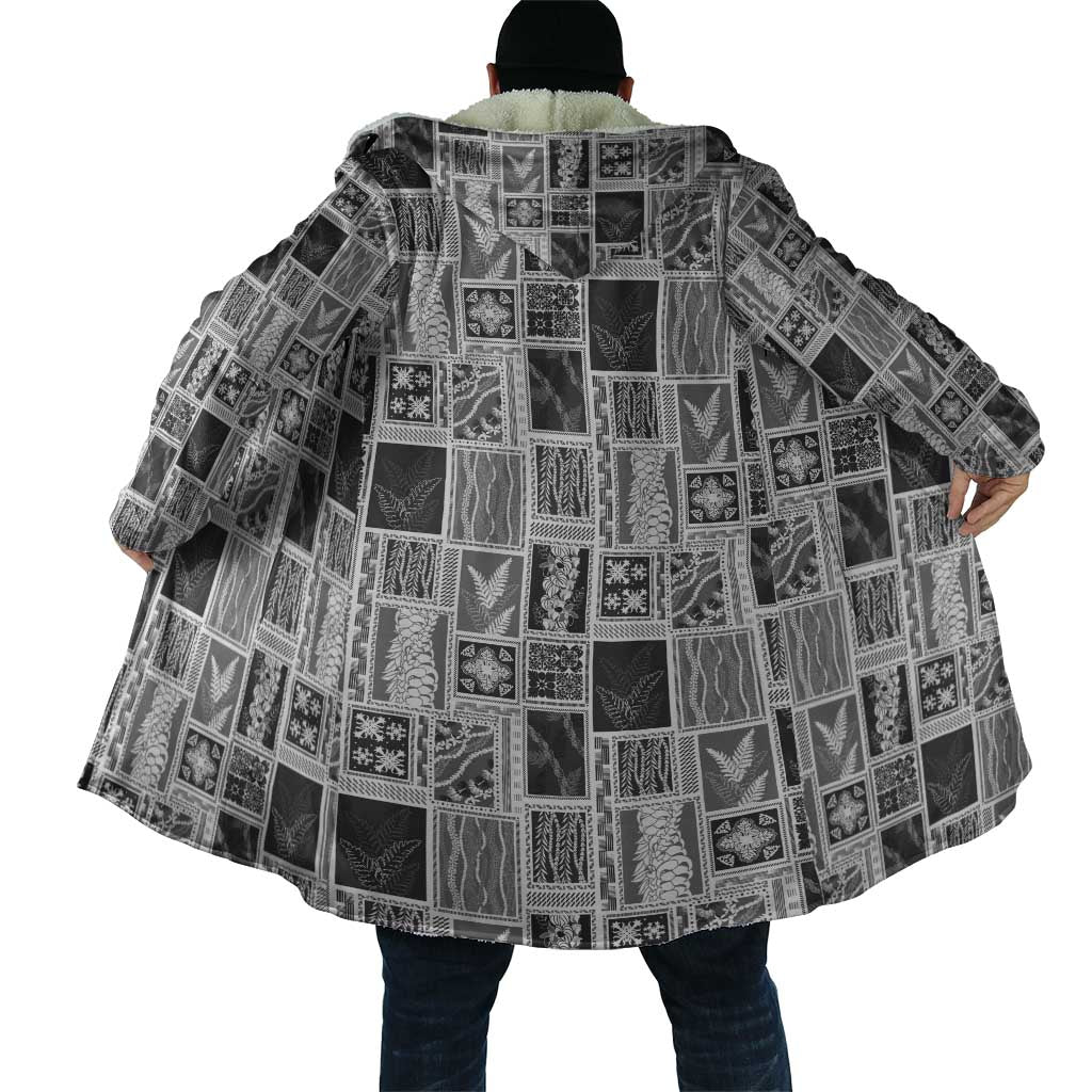 Vintage Aloha Block Quilt Cloak Black Inspired Lei Motifs - Polynesian Pride