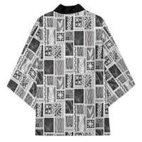 Vintage Aloha Block Quilt Kimono Black Inspired Lei Motifs - Polynesian Pride