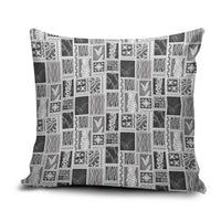 Vintage Aloha Block Quilt Pillow Cover Black Inspired Lei Motifs - Polynesian Pride