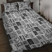 Vintage Aloha Block Quilt Quilt Bed Set Black Inspired Lei Motifs - Polynesian Pride