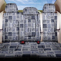 Vintage Aloha Block Quilt Back Car Seat Cover Blue Inspired Lei Motifs LT9 One Size Blue - Polynesian Pride