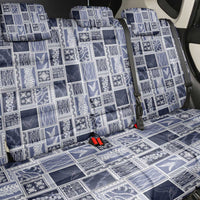 Vintage Aloha Block Quilt Back Car Seat Cover Blue Inspired Lei Motifs LT9 - Polynesian Pride