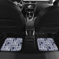 Vintage Aloha Block Quilt Car Mats Blue Inspired Lei Motifs - Polynesian Pride