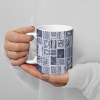 Vintage Aloha Block Quilt Ceramic Mug Blue Inspired Lei Motifs LT9 - Polynesian Pride