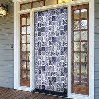 Vintage Aloha Block Quilt Door Cover Blue Inspired Lei Motifs LT9 - Polynesian Pride