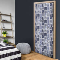 Vintage Aloha Block Quilt Door Cover Blue Inspired Lei Motifs LT9 - Polynesian Pride