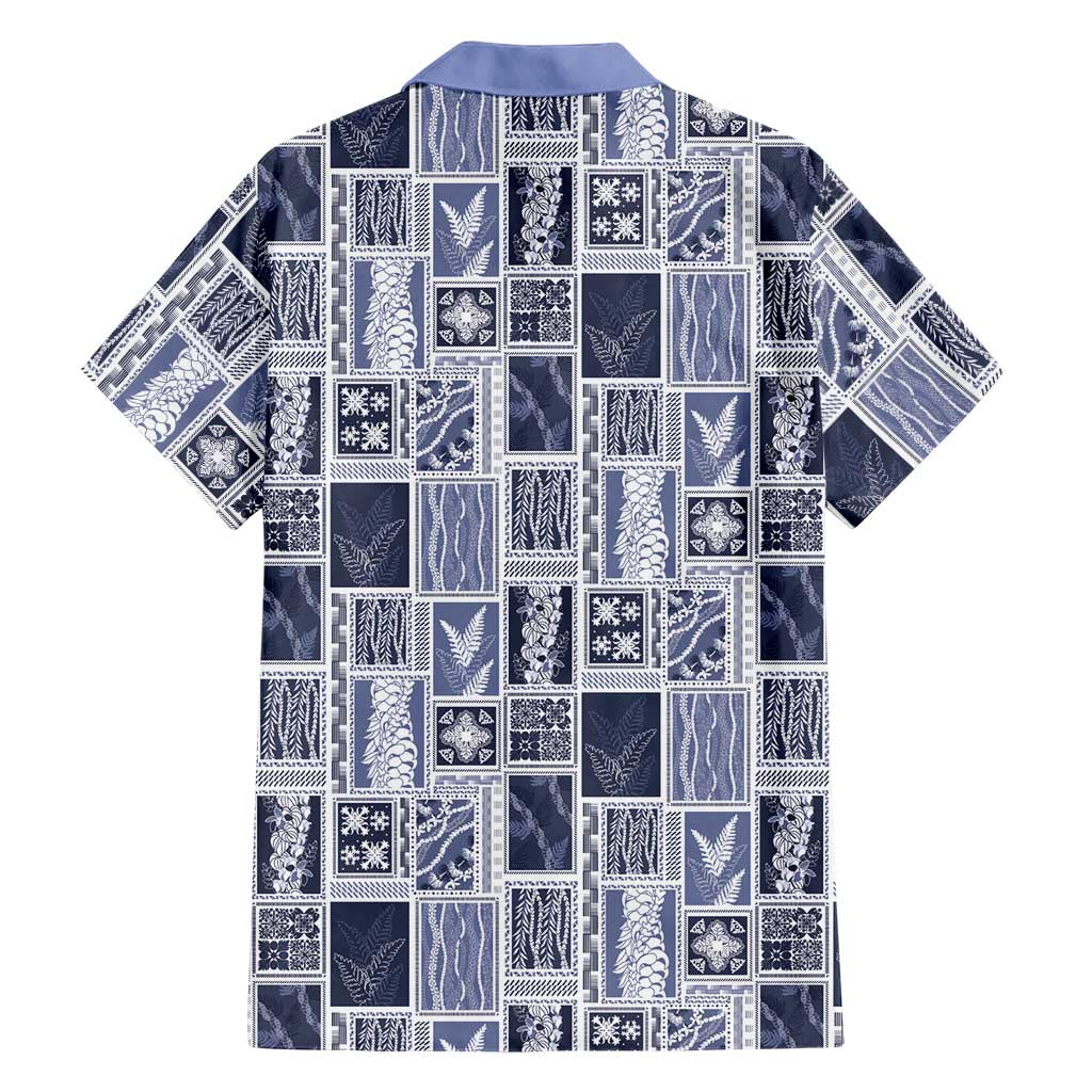 Vintage Aloha Block Quilt Family Matching Summer Maxi Dress and Hawaiian Shirt Blue Inspired Lei Motifs LT9 - Polynesian Pride