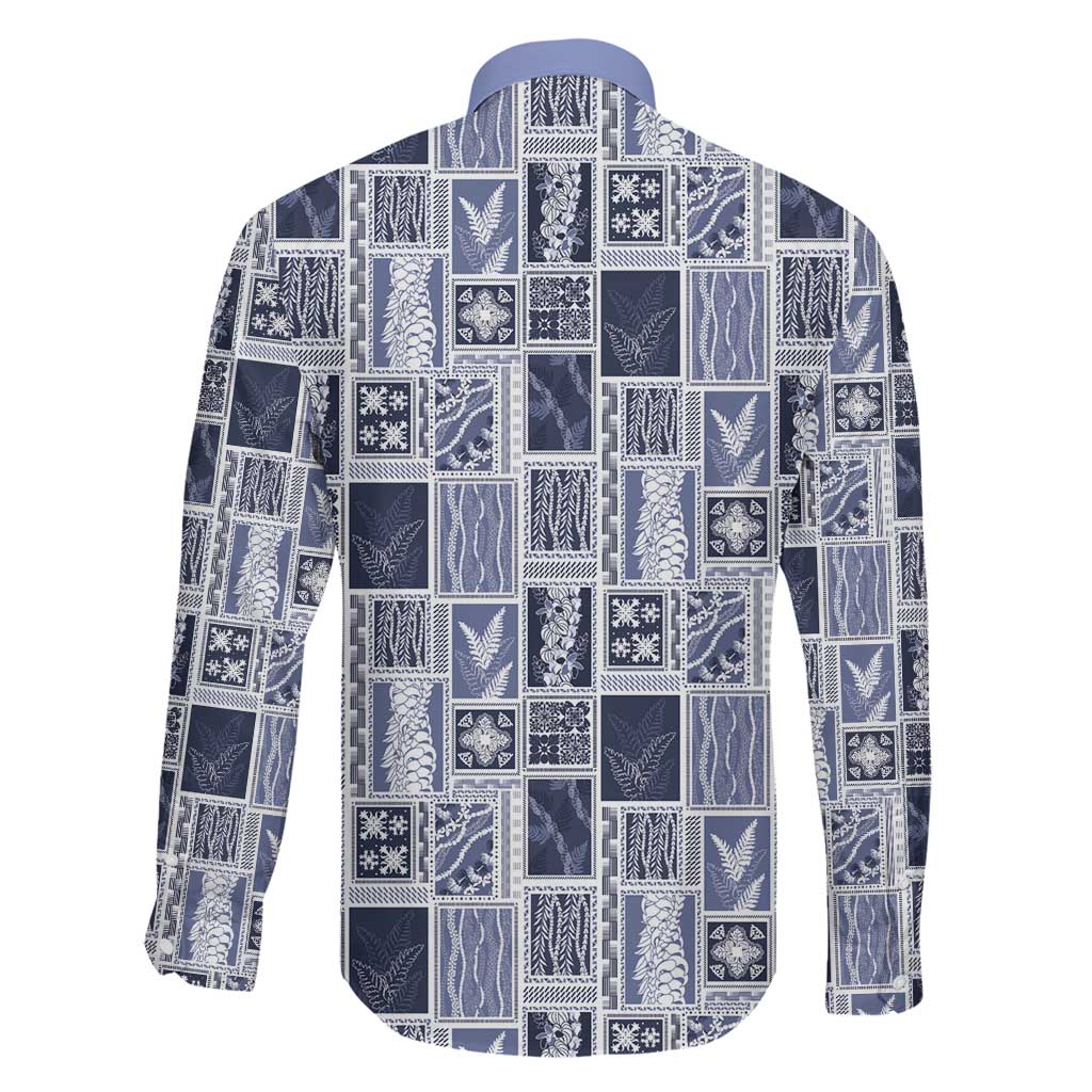 Vintage Aloha Block Quilt Family Matching Summer Maxi Dress and Hawaiian Shirt Blue Inspired Lei Motifs LT9 - Polynesian Pride