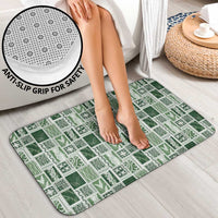 Vintage Aloha Block Quilt Bathroom Set Green Inspired Lei Motifs - Polynesian Pride