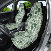 Vintage Aloha Block Quilt Car Seat Cover Green Inspired Lei Motifs - Polynesian Pride