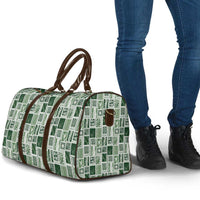 Vintage Aloha Block Quilt Travel Bag Green Inspired Lei Motifs - Polynesian Pride