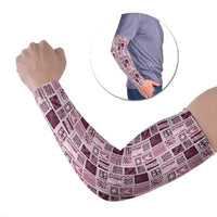 Vintage Aloha Block Quilt Arm Sleeves Pink Inspired Lei Motifs - Polynesian Pride