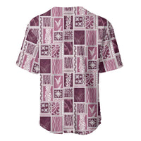 Vintage Aloha Block Quilt Baseball Jersey Pink Inspired Lei Motifs LT9 - Polynesian Pride