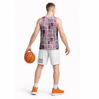 Vintage Aloha Block Quilt Basketball Jersey Pink Inspired Lei Motifs - Polynesian Pride