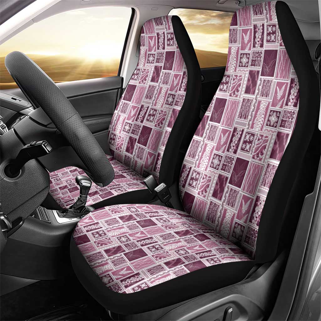 Vintage Aloha Block Quilt Car Seat Cover Pink Inspired Lei Motifs - Polynesian Pride
