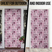 Vintage Aloha Block Quilt Door Cover Pink Inspired Lei Motifs - Polynesian Pride