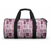 Vintage Aloha Block Quilt Duffle Bag Pink Inspired Lei Motifs LT9 One size Pink - Polynesian Pride