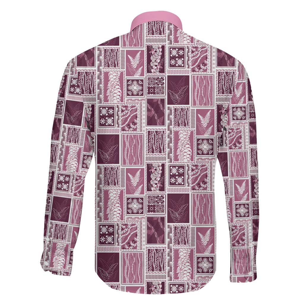 Vintage Aloha Block Quilt Family Matching Tank Maxi Dress and Hawaiian Shirt Pink Inspired Lei Motifs LT9 - Polynesian Pride