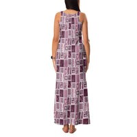 Vintage Aloha Block Quilt Family Matching Tank Maxi Dress and Hawaiian Shirt Pink Inspired Lei Motifs LT9 - Polynesian Pride