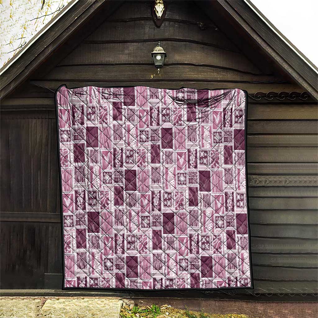 Vintage Aloha Block Quilt Quilt Pink Inspired Lei Motifs - Polynesian Pride