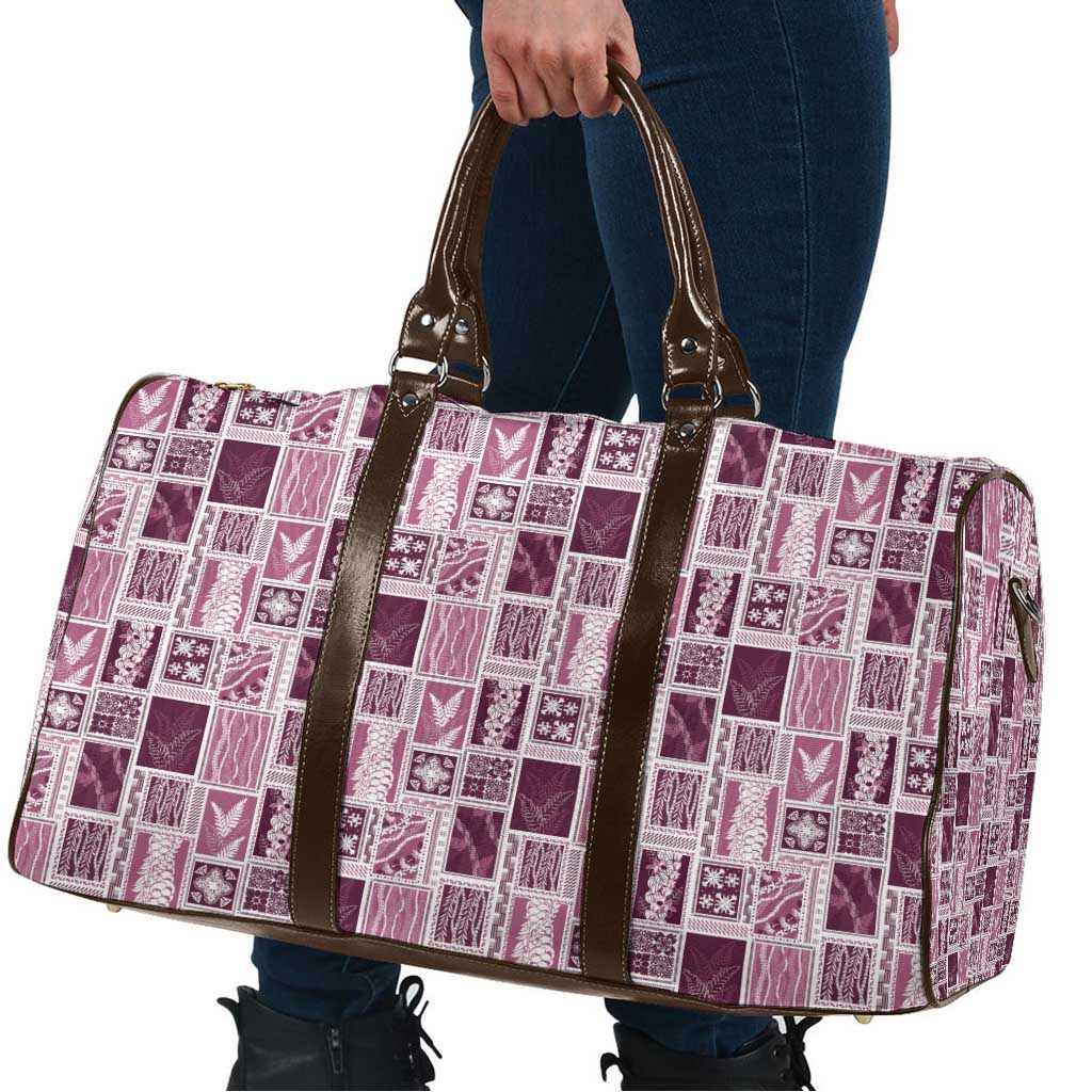 Vintage Aloha Block Quilt Travel Bag Pink Inspired Lei Motifs LT9 - Polynesian Pride