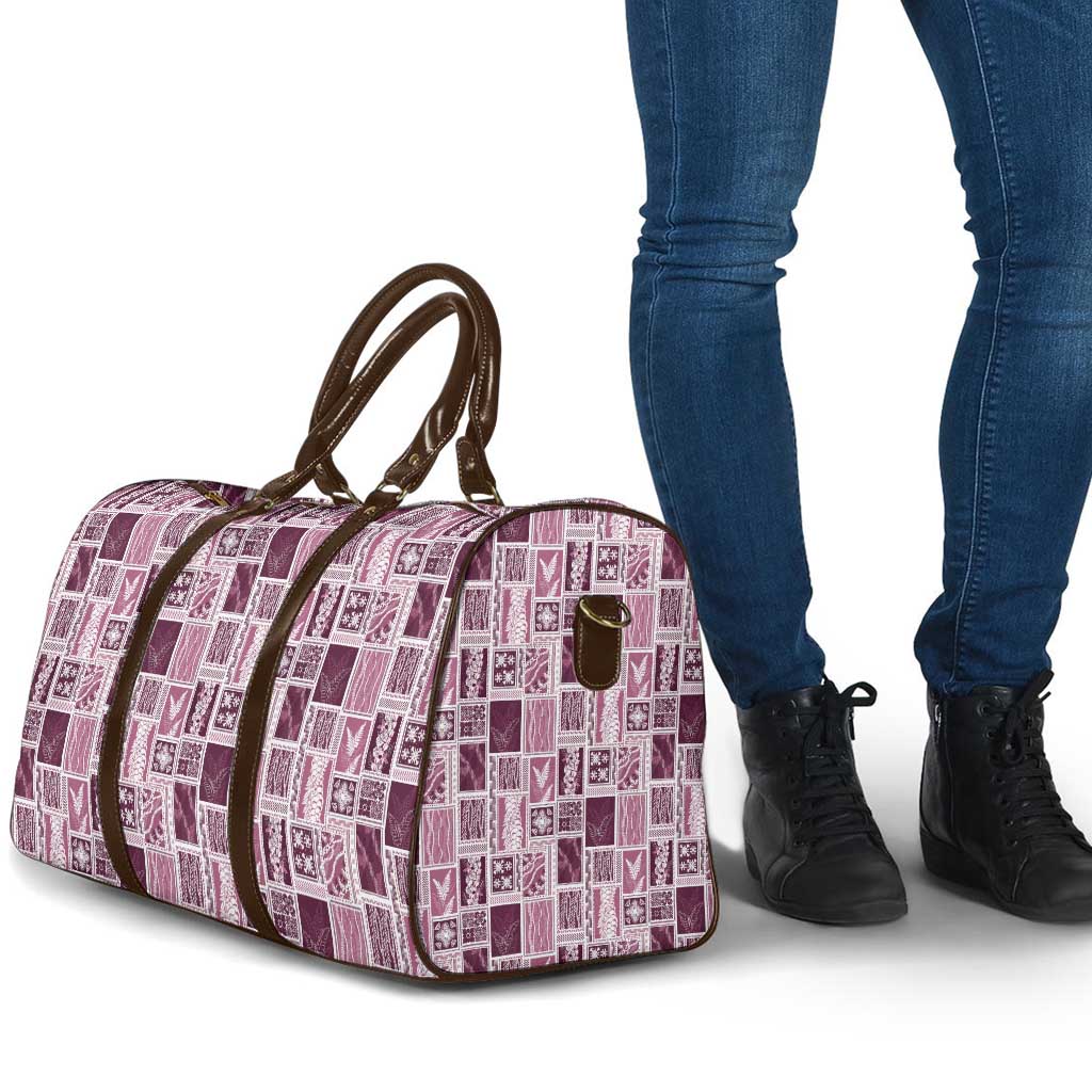 Vintage Aloha Block Quilt Travel Bag Pink Inspired Lei Motifs LT9 - Polynesian Pride