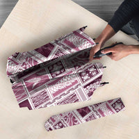 Vintage Aloha Block Quilt Umbrella Pink Inspired Lei Motifs - Polynesian Pride