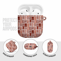 Vintage Aloha Block Quilt AirPods Case Red Inspired Lei Motifs - Polynesian Pride