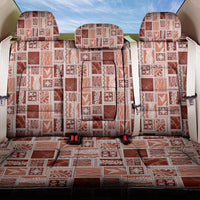 Vintage Aloha Block Quilt Back Car Seat Cover Red Inspired Lei Motifs LT9 One Size Red - Polynesian Pride