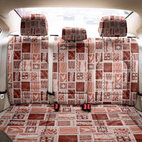 Vintage Aloha Block Quilt Back Car Seat Cover Red Inspired Lei Motifs LT9 - Polynesian Pride