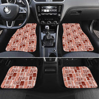 Vintage Aloha Block Quilt Car Mats Red Inspired Lei Motifs - Polynesian Pride