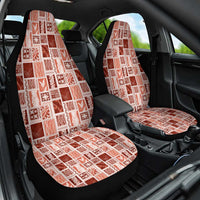 Vintage Aloha Block Quilt Car Seat Cover Red Inspired Lei Motifs LT9 One Size Red - Polynesian Pride