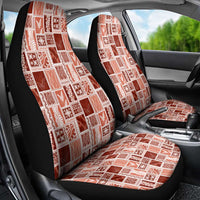 Vintage Aloha Block Quilt Car Seat Cover Red Inspired Lei Motifs LT9 - Polynesian Pride
