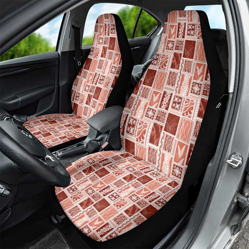 Vintage Aloha Block Quilt Car Seat Cover Red Inspired Lei Motifs LT9 - Polynesian Pride