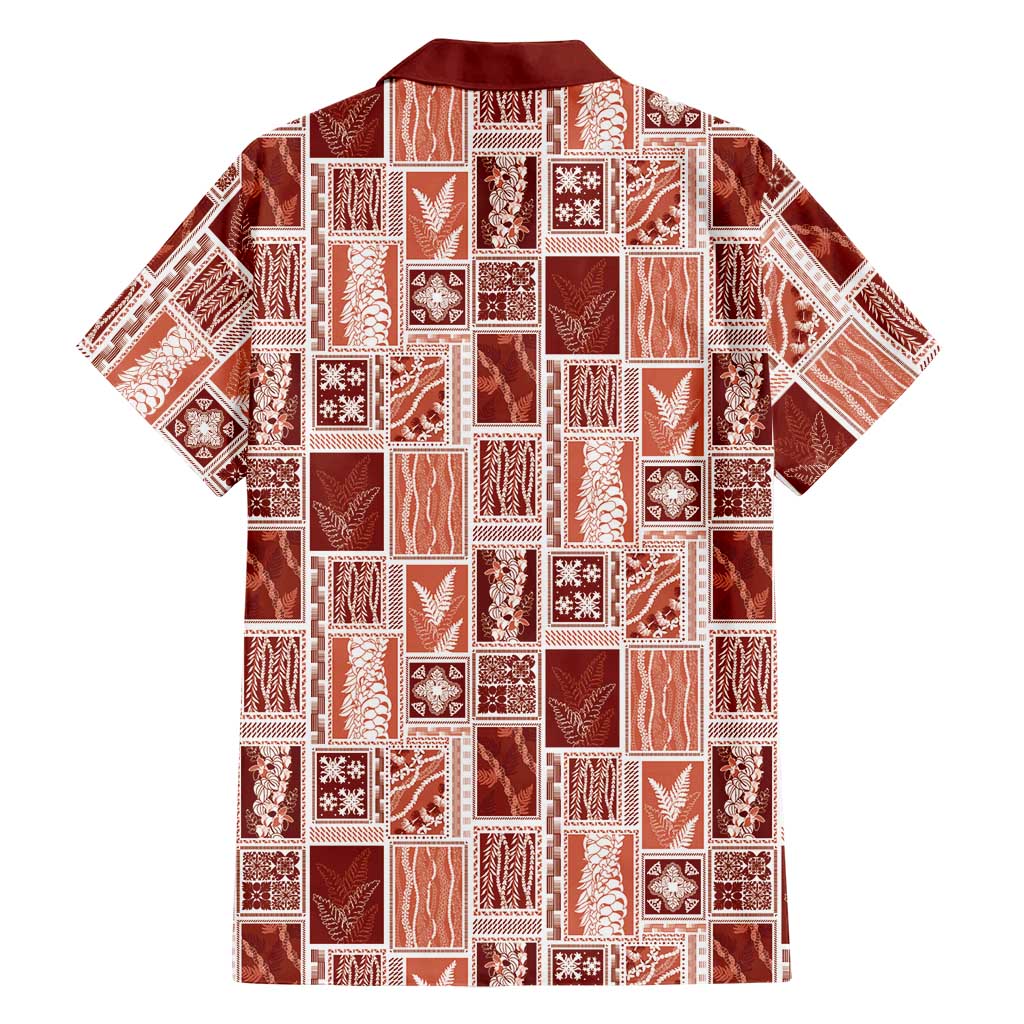 Vintage Aloha Block Quilt Family Matching Mermaid Dress and Hawaiian Shirt Red Inspired Lei Motifs LT9 - Polynesian Pride