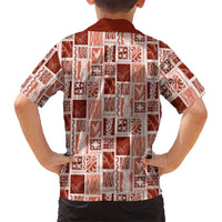 Vintage Aloha Block Quilt Family Matching Puletasi and Hawaiian Shirt Red Inspired Lei Motifs LT9 - Polynesian Pride