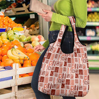 Vintage Aloha Block Quilt Grocery Bag Red Inspired Lei Motifs LT9 - Polynesian Pride