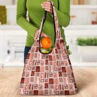 Vintage Aloha Block Quilt Grocery Bag Red Inspired Lei Motifs LT9 - Polynesian Pride