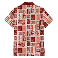 Vintage Aloha Block Quilt Hawaiian Shirt Red Inspired Lei Motifs - Polynesian Pride