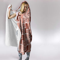 Vintage Aloha Block Quilt Hooded Blanket Red Inspired Lei Motifs - Polynesian Pride