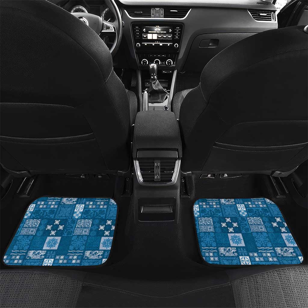 Vintage Hawaiian Quilting Patterns Car Mats Blue Style Tribal Fabric Patchwork - Polynesian Pride