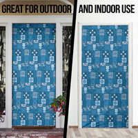 Vintage Hawaiian Quilting Patterns Door Cover Blue Style Tribal Fabric Patchwork - Polynesian Pride