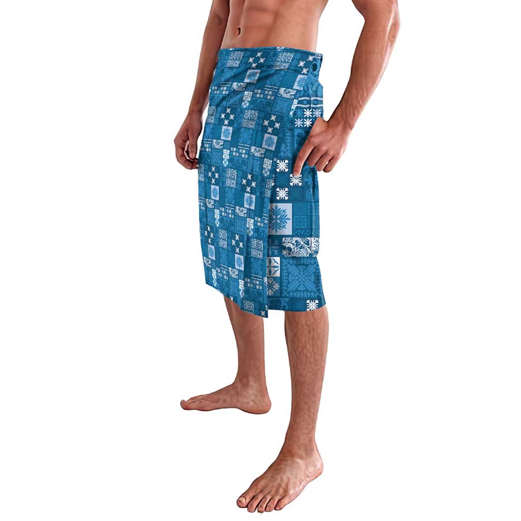 Vintage Hawaiian Quilting Patterns Lavalava Blue Style Tribal Fabric Patchwork - Polynesian Pride