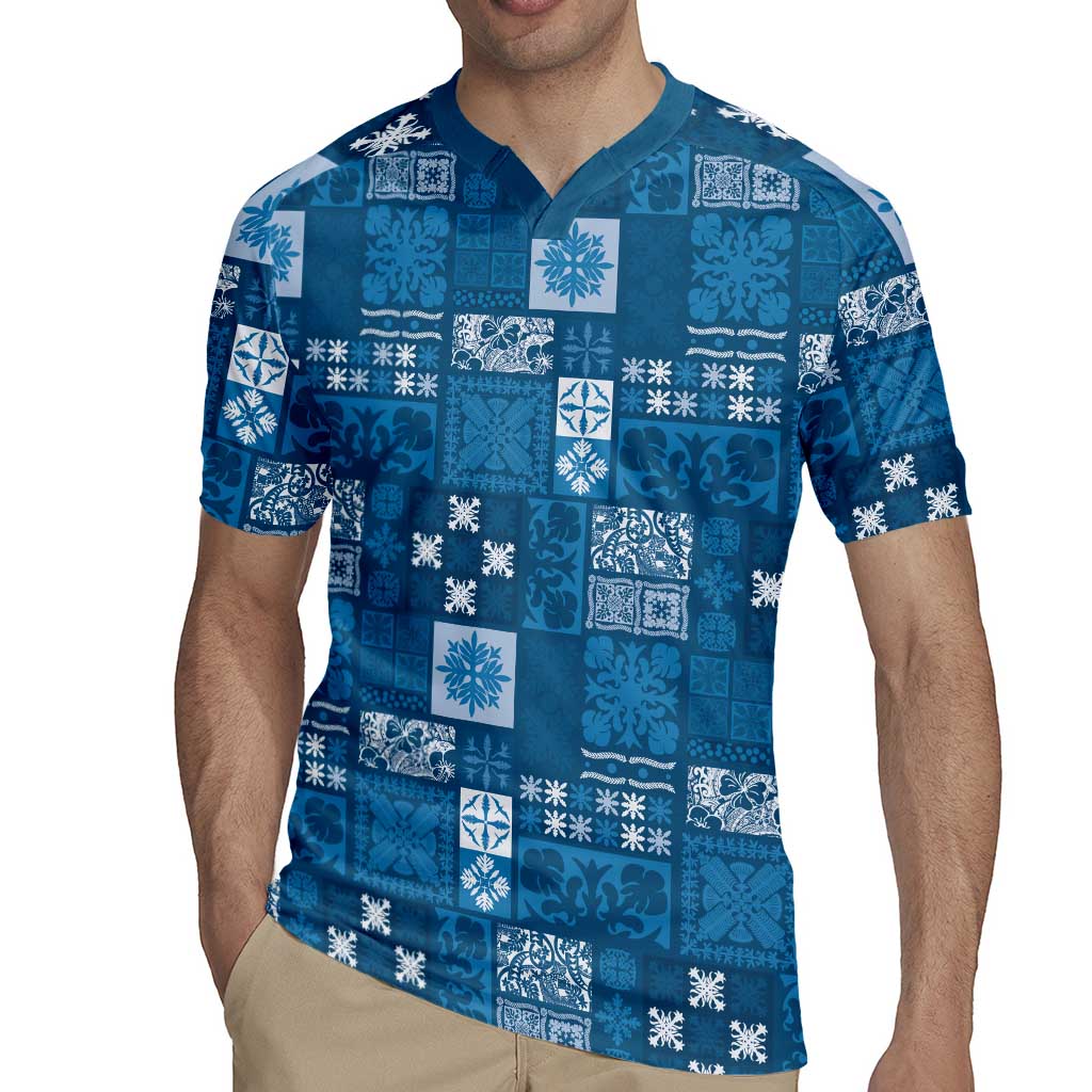 Vintage Hawaiian Quilting Patterns Rugby Jersey Blue Style Tribal Fabric Patchwork - Polynesian Pride