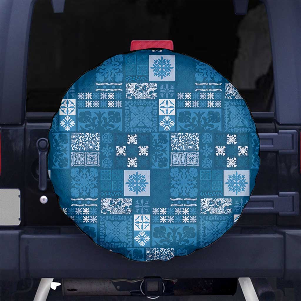 Vintage Hawaiian Quilting Patterns Spare Tire Cover Blue Style Tribal Fabric Patchwork - Polynesian Pride