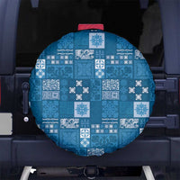 Vintage Hawaiian Quilting Patterns Spare Tire Cover Blue Style Tribal Fabric Patchwork - Polynesian Pride