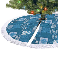 Vintage Hawaiian Quilting Patterns Tree Skirt Blue Style Tribal Fabric Patchwork - Polynesian Pride
